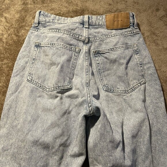 & Denim By H&M Jeans Women Sz 4 Loose Mom Ultra High Waist Ankle Length Distress - Picture 3 of 11